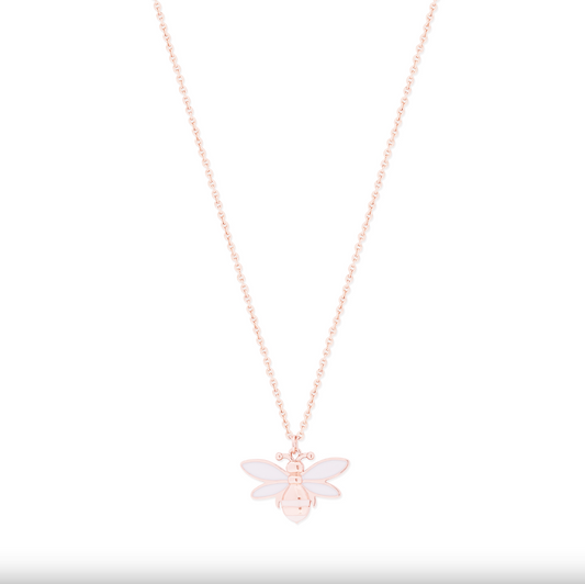 Tipperary Crystal Bee Rose Gold White Pendant