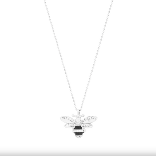 Tipperary Crystal Bee Silver Cz Inset Pendant