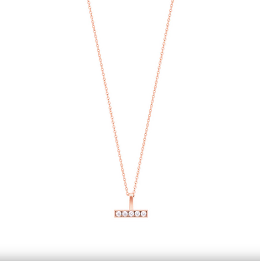 Tipperary Crystal Cz Set Bar Pendant Rose Gold
