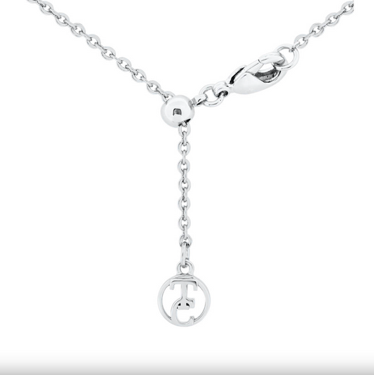Tipperary Crystal Cz Set Circle & Bar Pendant Silver