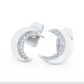 Tipperary Crystal Half Moon Stud Earrings - Silver
