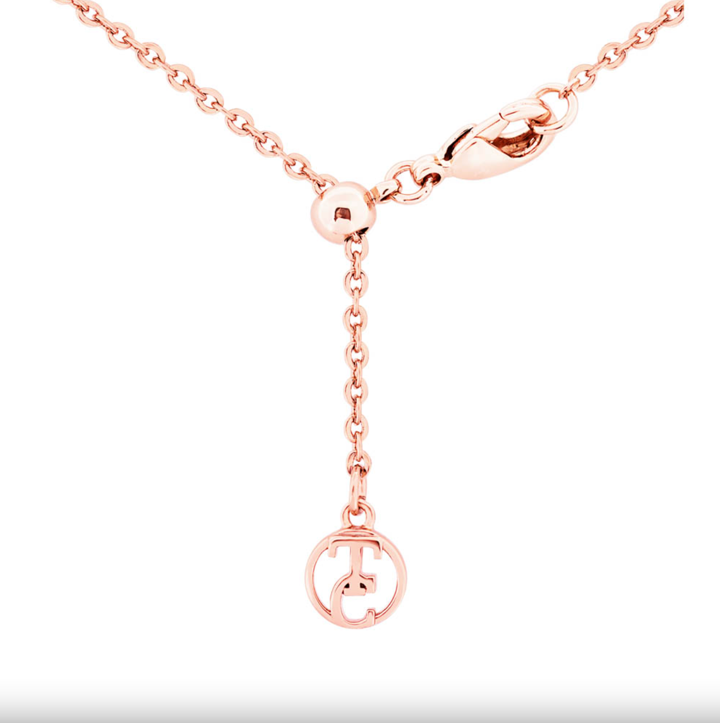 Tipperary Crystal Pink T-Bar Pendant Rose Gold