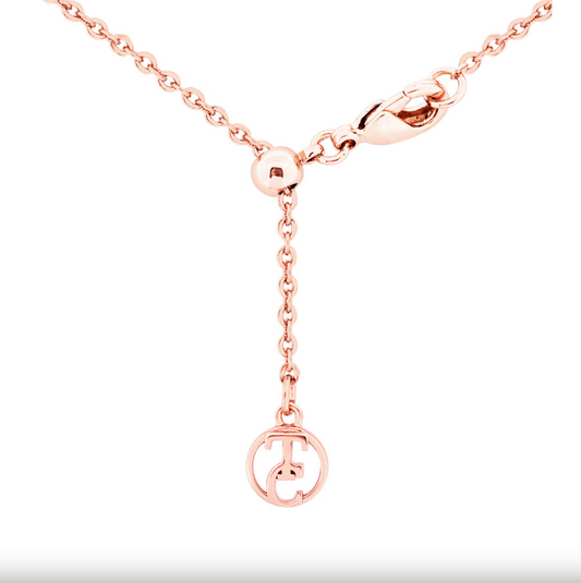 Tipperary Crystal Pink T-Bar Pendant Rose Gold