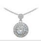 Tipperary Crystal Silver Round Pendant Pave Set Set Surround