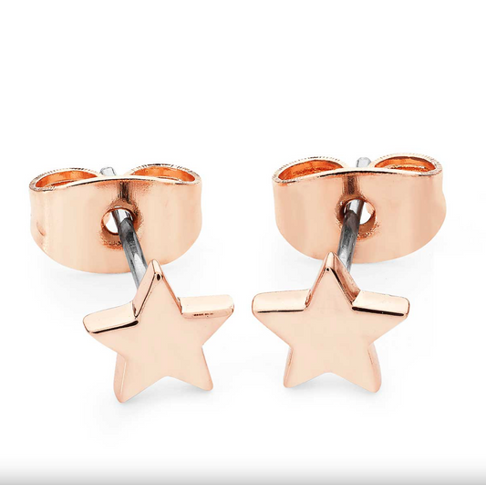 Tipperary Crystal Star Mini Stud Earrings Rose Gold