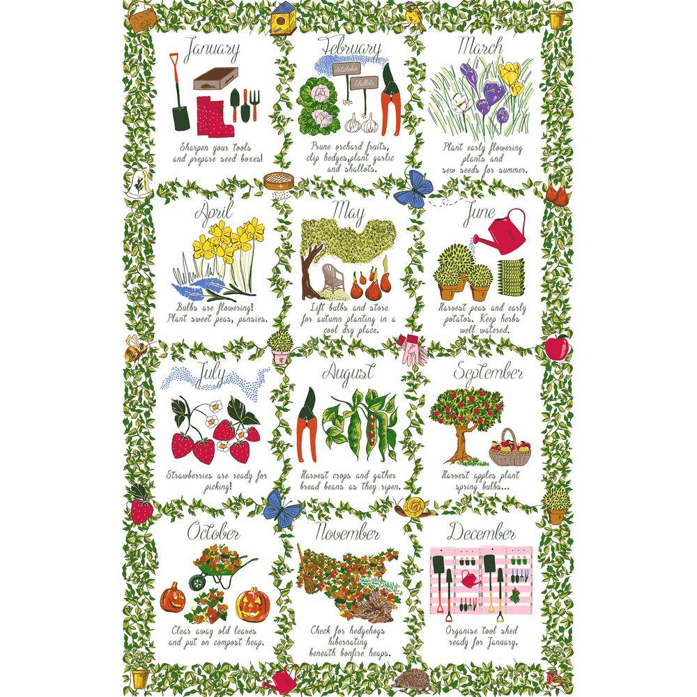 Ulster Weavers Tea Towel Cotton Gardeners Calendar