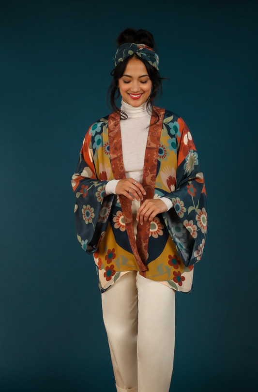 Viscose Crepe Kimono Jacket - Flora Design