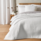 WHITE QUILTED LINES BEDSPREAD 220X230