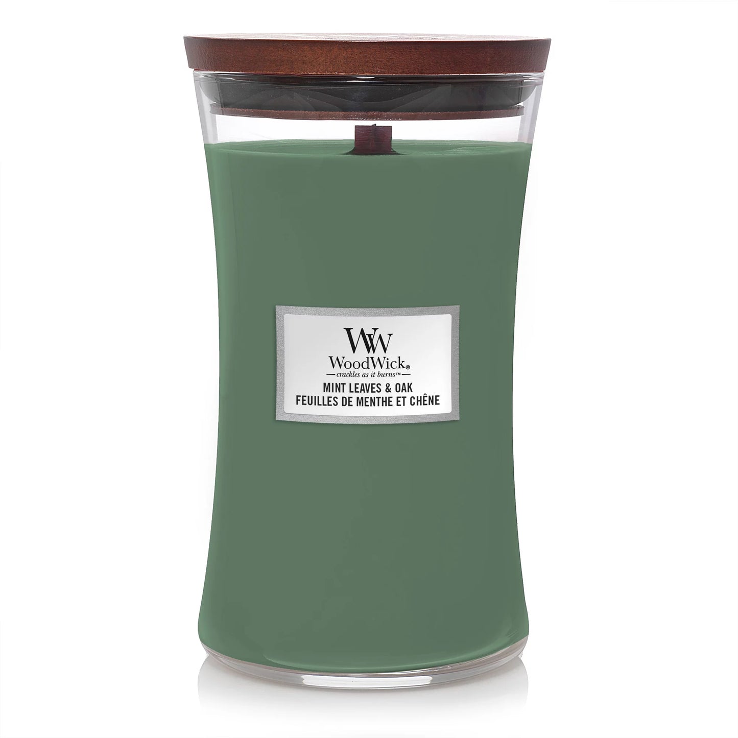 WoodWick LG HGLSS MINT LEAVES OAK