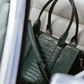 XL Tote - Forest Green Croc Detail
