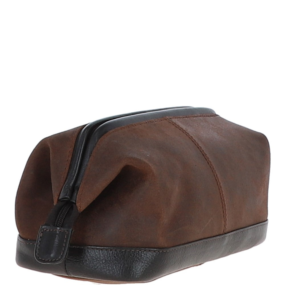 LOU LEATHER WASHBAG BROWN