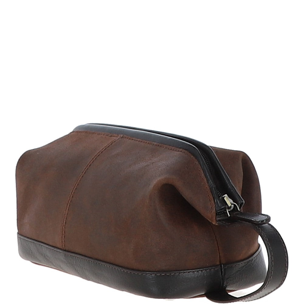 LOU LEATHER WASHBAG BROWN