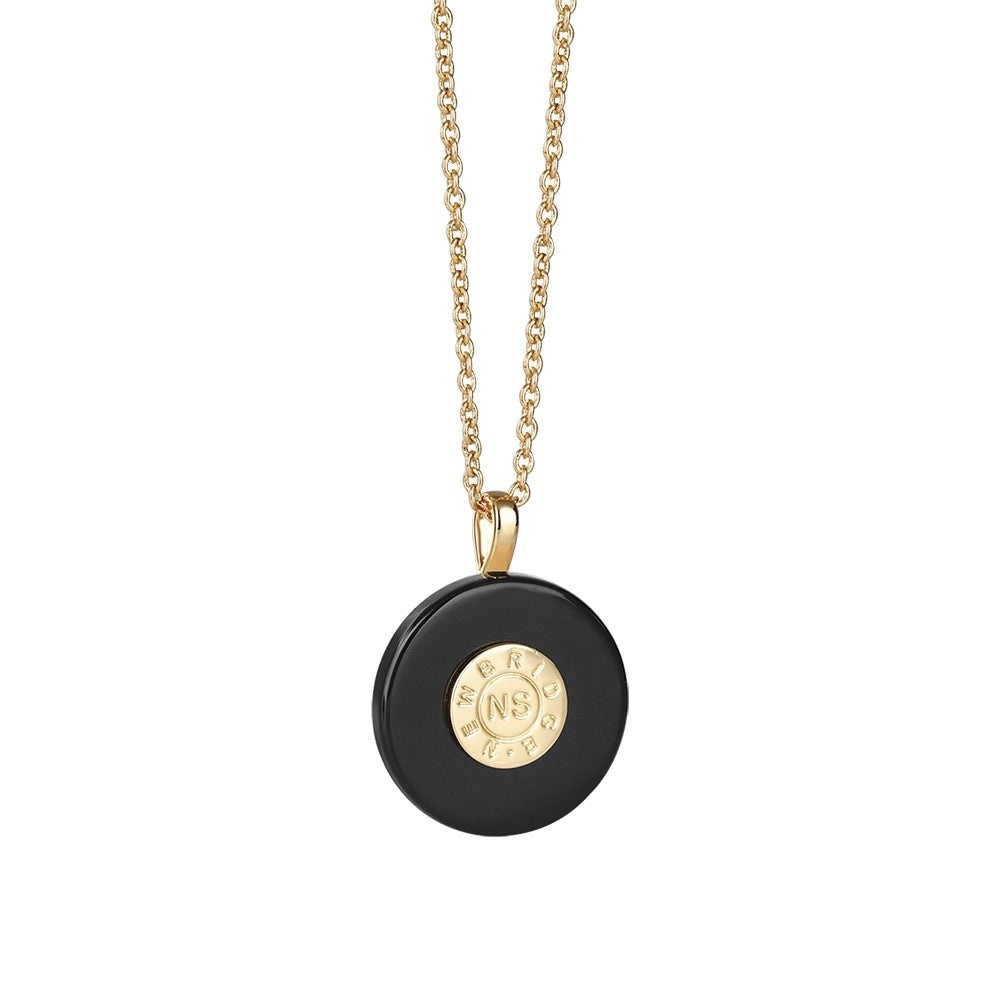 Newbridge Silverware Circular Black Stone Pendant