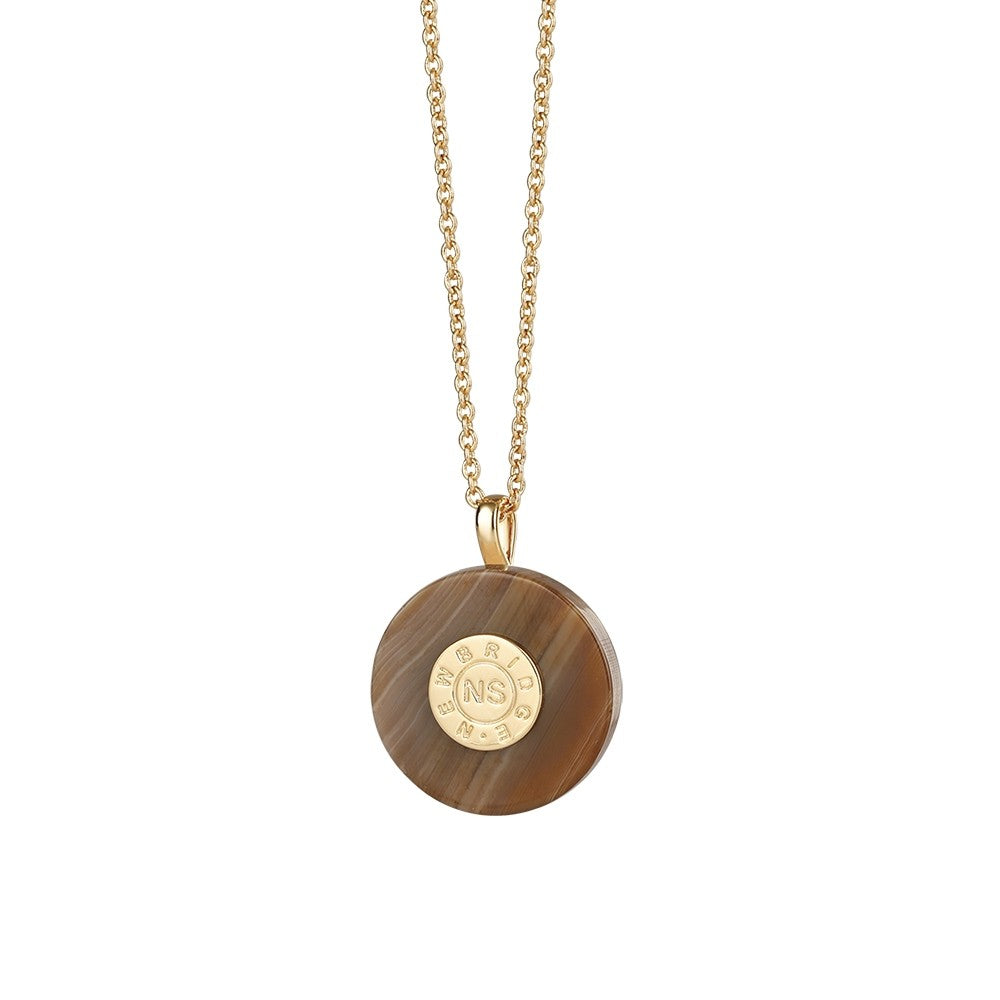 Newbridge Silverware Circular Brown Stone Pendant Brown Stone