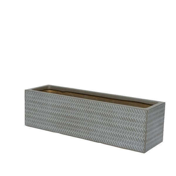 Taupe Cody planter fibre clay rectangle wave outdoor
