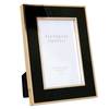 Tipperary Crystal Black Enamel Frame with Rose Gold Edging