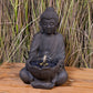 Anthracite Buddha Fountain solar outdoor H45cm