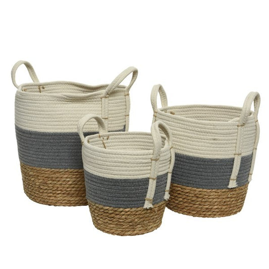Cream/Natural/Grey Basket cornleaf