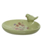 Birdfeeder terracotta oval birds/flowers