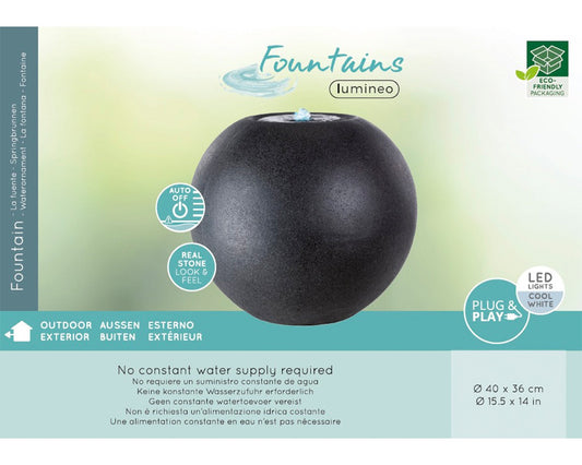 Black Ball Fountain outdoor Dia 40cm