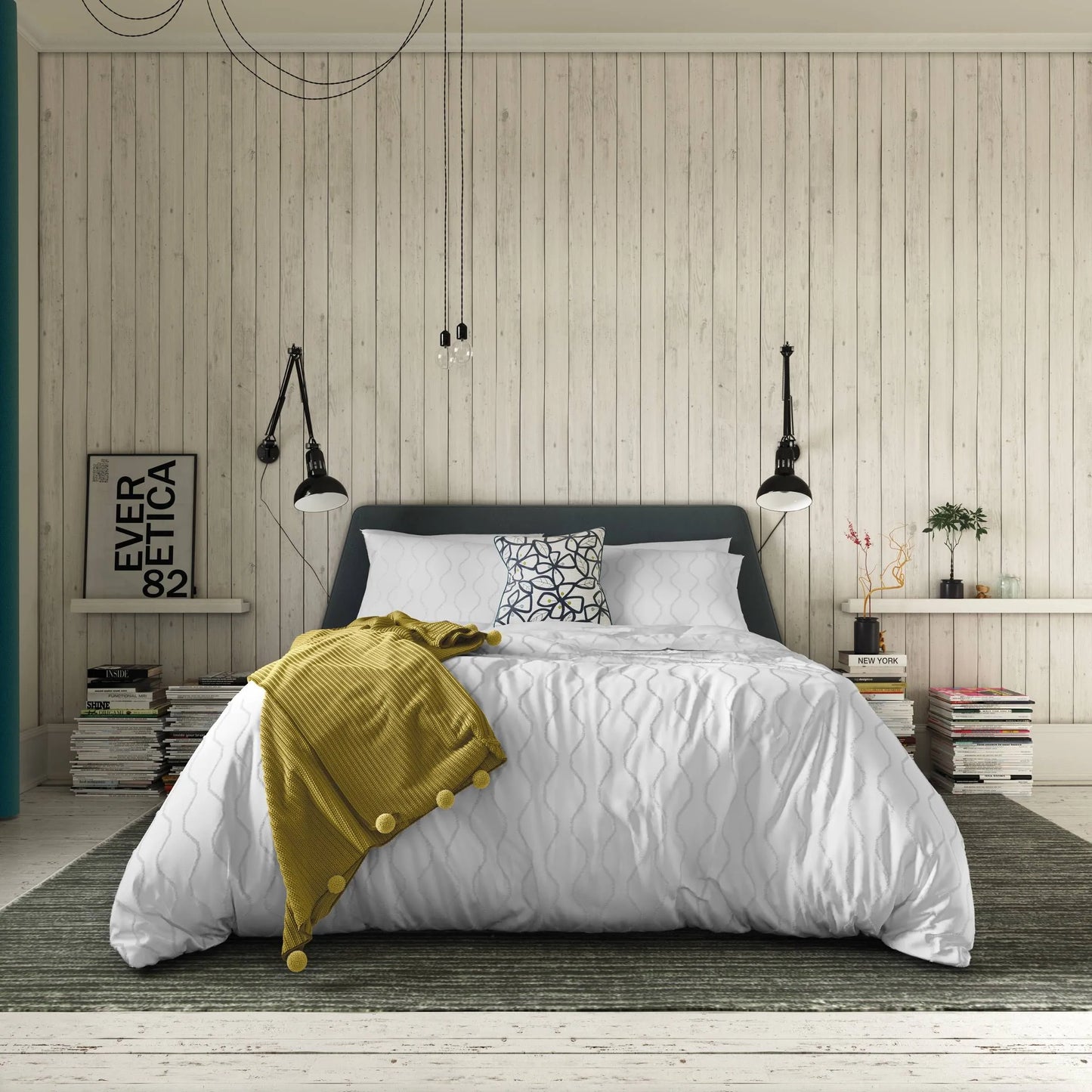 CLIPPED GEO COVER SET - WHITE