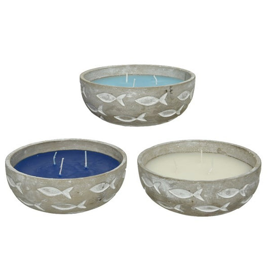 Citronella candle in pot with fish dia 16.5cm