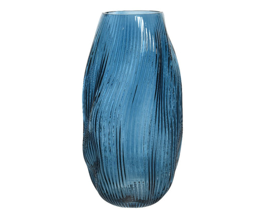 Dark Blue Vase glass H28.5cm
