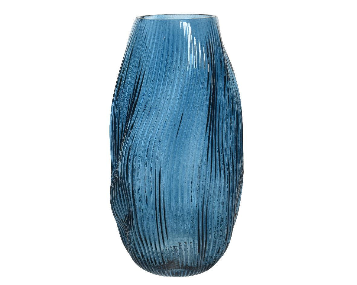 Dark Blue Vase glass H33cm