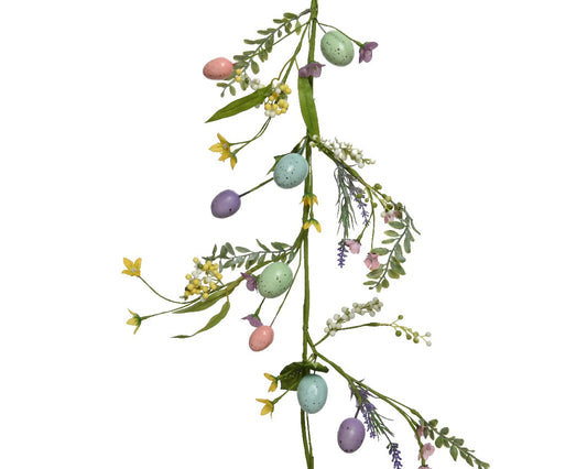 Easter Garland with eggs flowers and leaves 1.2m