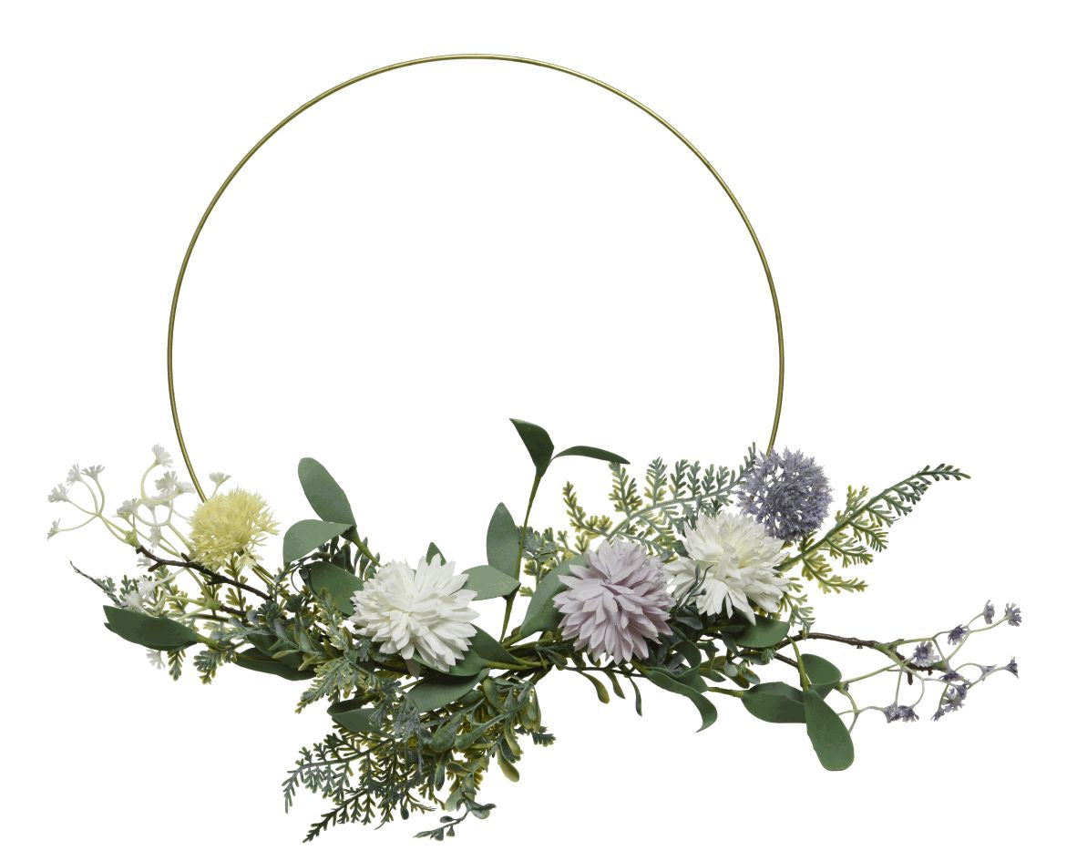 Floral Wreath with metal ring dia 40cm
