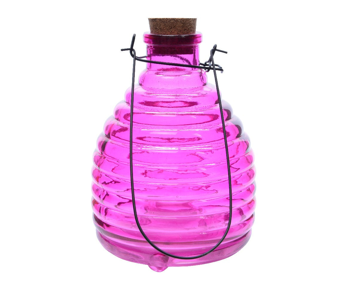 Fuchsia Wasp catcher glass outdoor H17cm