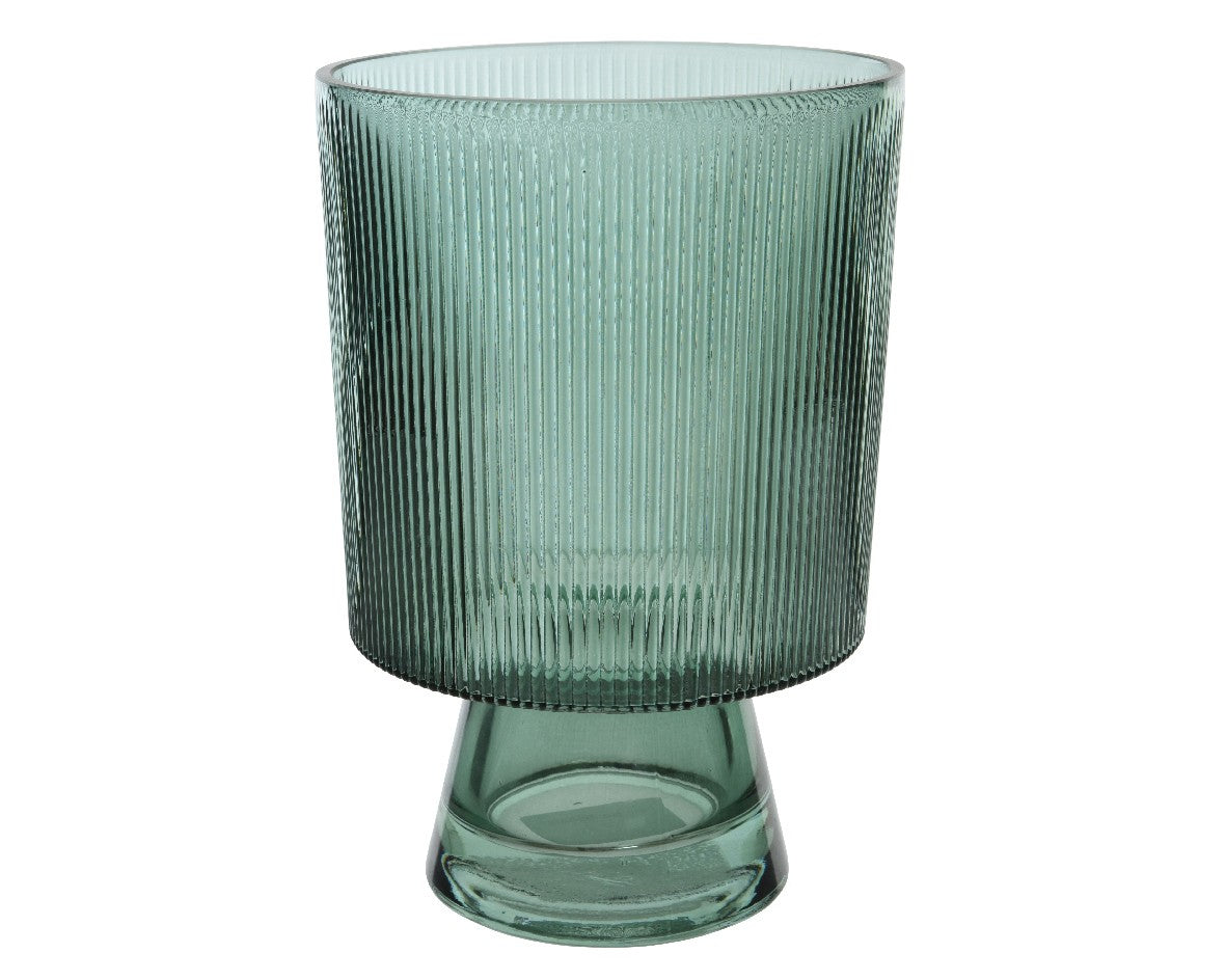 Green Vase Glass H20cm