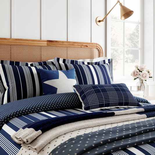 Helena Springfield Hamptons Stripe Cover Set Navy/White
