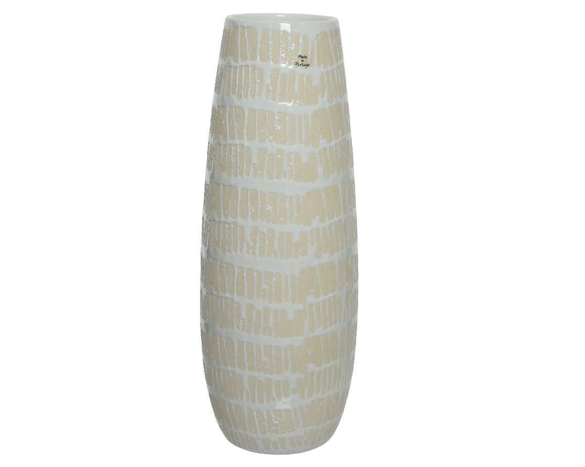 Handmade White Vase earthenware H46cm
