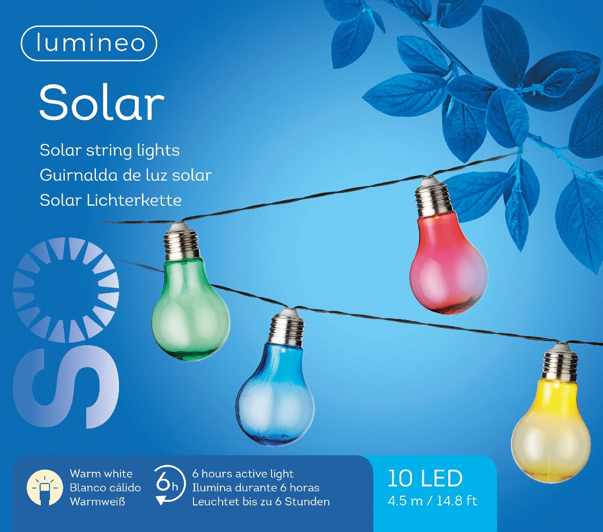 Multicoloured Solar stringlights plastic steady