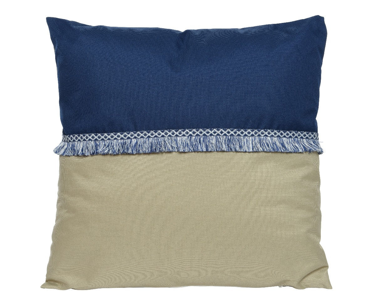 Navy/Beige Cushion polyester outdoor 45cm