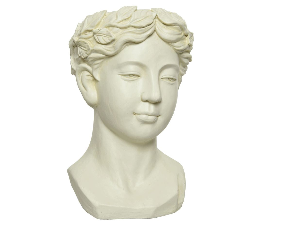 Off white Planter magnesium woman head H27cm