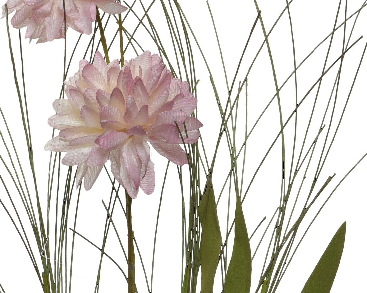 Pink Dahlia bunch polyester H60cm