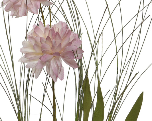 Pink Dahlia bunch polyester H60cm