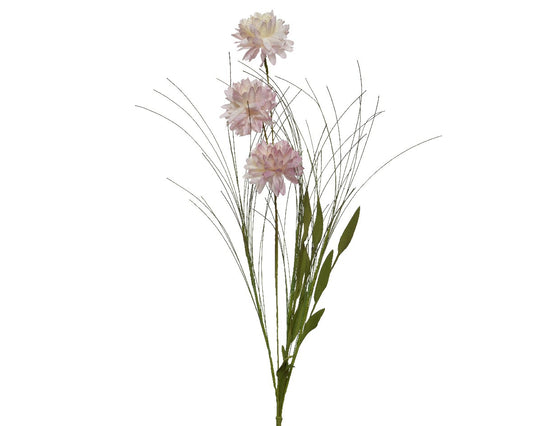 Pink Dahlia bunch polyester H60cm