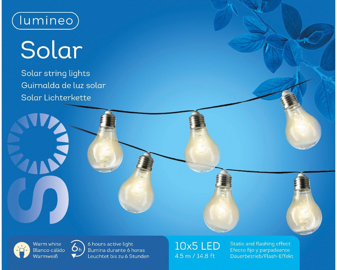 Solar stringlights plastic flashing effect 50L