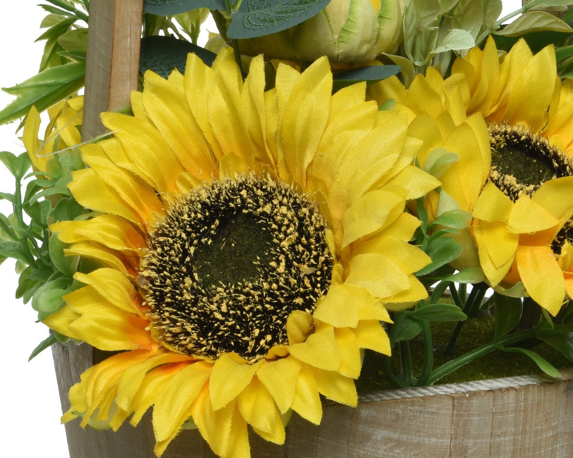 Sunflower in pot polyester H31cm