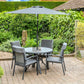 Turin 4 Seat Dining set with 2.5m Parasol