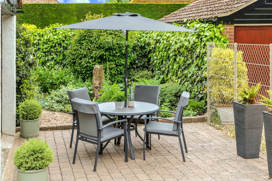 Turin 4 Seat Dining set with 2.5m Parasol