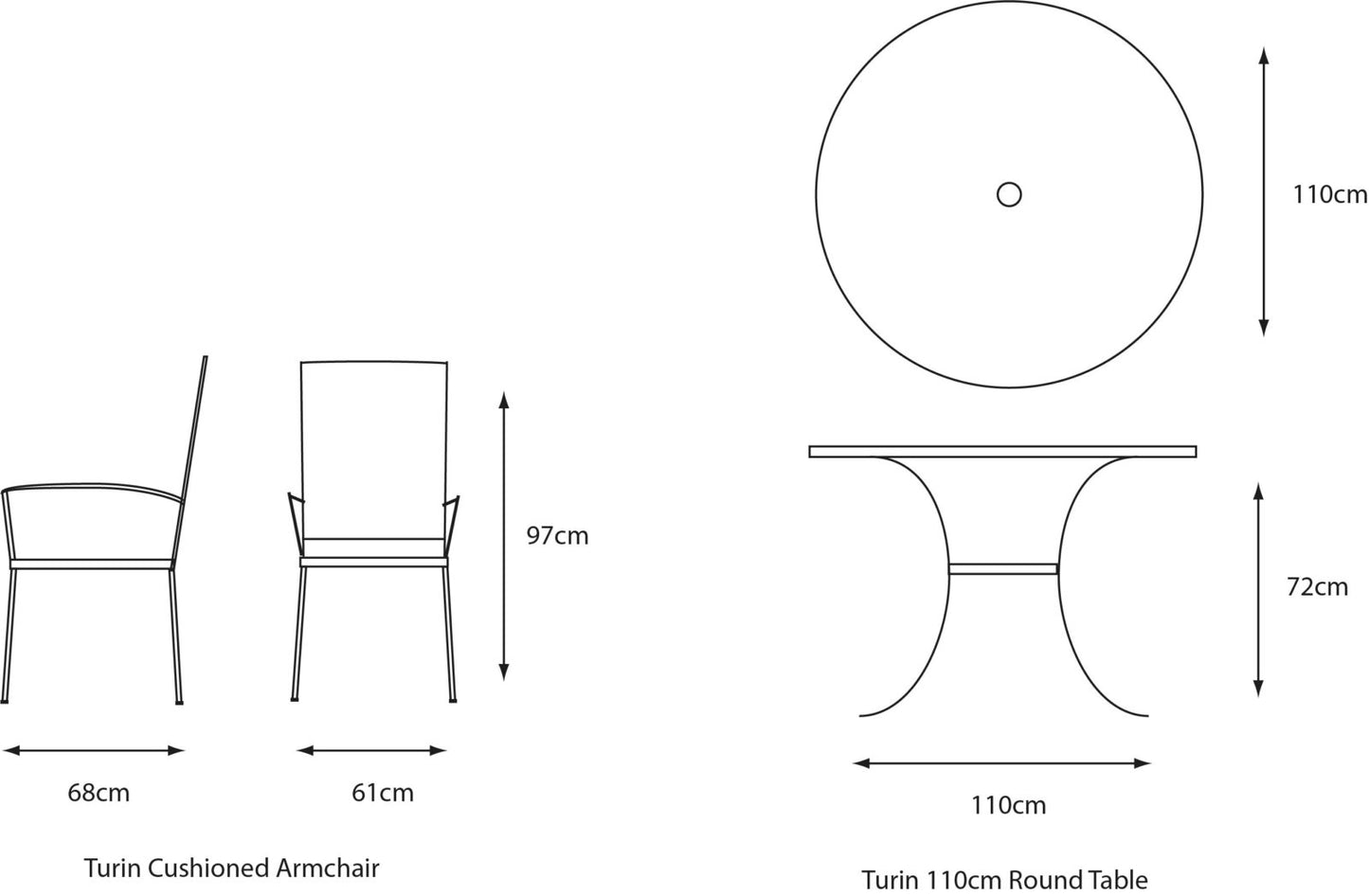 Turin Bistro Set