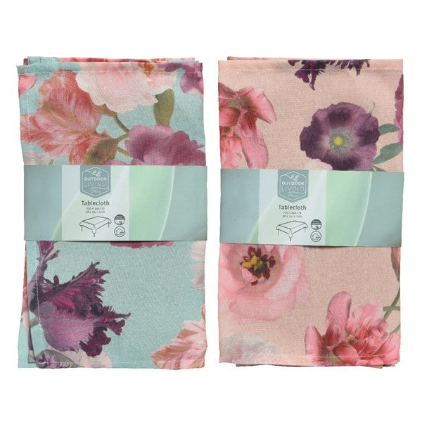 Tablerunner polyester oblong flowers 1.5M