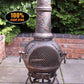 Toledo large cast iron chimenea in bronze with grapes