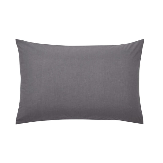 Helena Springfield 50/50 Plain Dye Percale Housewife Pillowcase, Charcoal