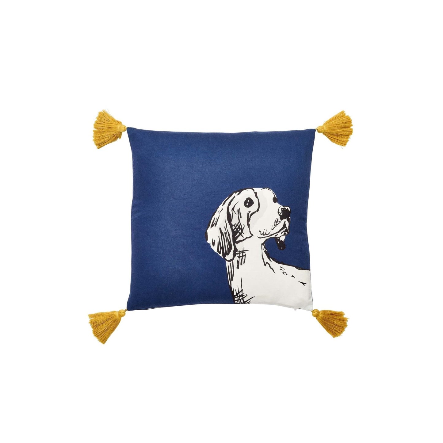 SKETCHY DOGS CUSHION 45X45CM NAVY