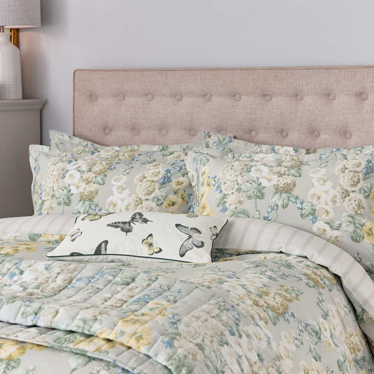 HOLLYHOCKS DUVET SET - SILVER
